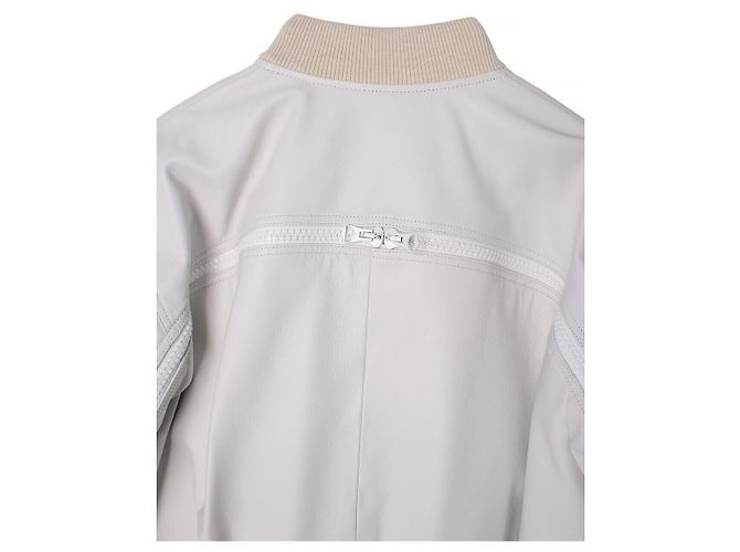Dries Van Noten Driss Van Noten Leder-Bomberjacke Ecru ECRU Silber - Ansicht 5