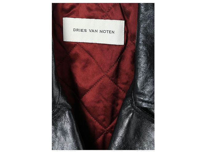 Dries Van Noten Leder-Bikerjacke Schwarz - Ansicht 3