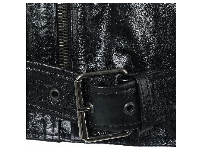 Dries Van Noten Leder-Bikerjacke Schwarz - Ansicht 6