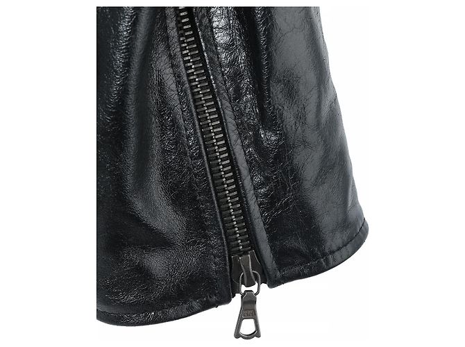 Dries Van Noten Leder-Bikerjacke Schwarz - Ansicht 7
