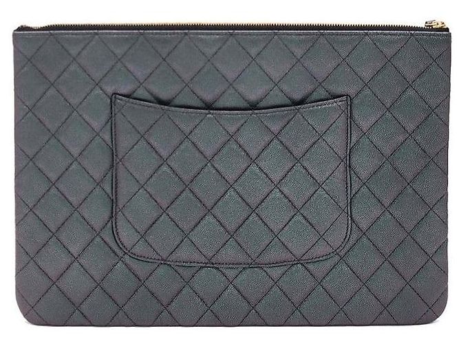 Chanel Clutch Large Caviar Classic Pearl Navy Blu - vista 2