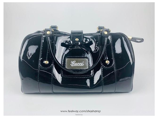 Gucci Borsa Tote Boston Stitch brevettata Nero - vista 2