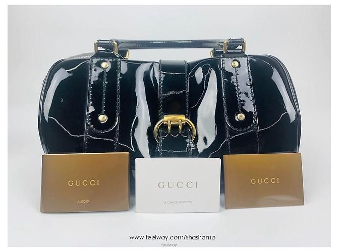Gucci Borsa Tote Boston Stitch brevettata Nero - vista 6