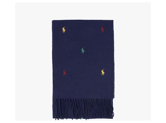 Ralph Lauren Sciarpa Player con frange e ricamo Pony Nero - vista 2