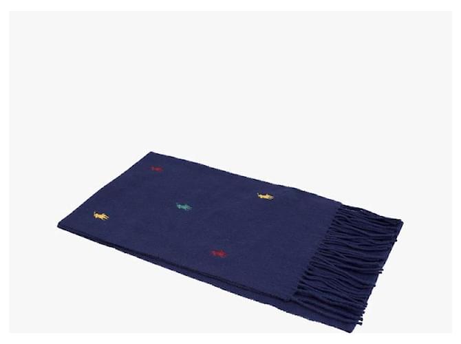Ralph Lauren Sciarpa Player con frange e ricamo Pony Nero - vista 4
