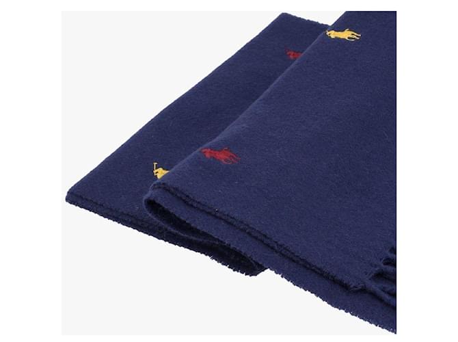 Ralph Lauren Sciarpa Player con frange e ricamo Pony Nero - vista 5
