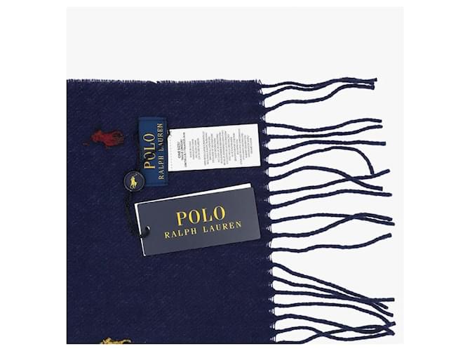 Ralph Lauren Sciarpa Player con frange e ricamo Pony Nero - vista 8