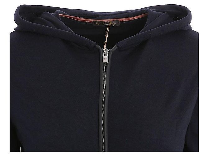 Loro Piana Casaco de lã com capuz e fecho para mulher Preto - vista 10