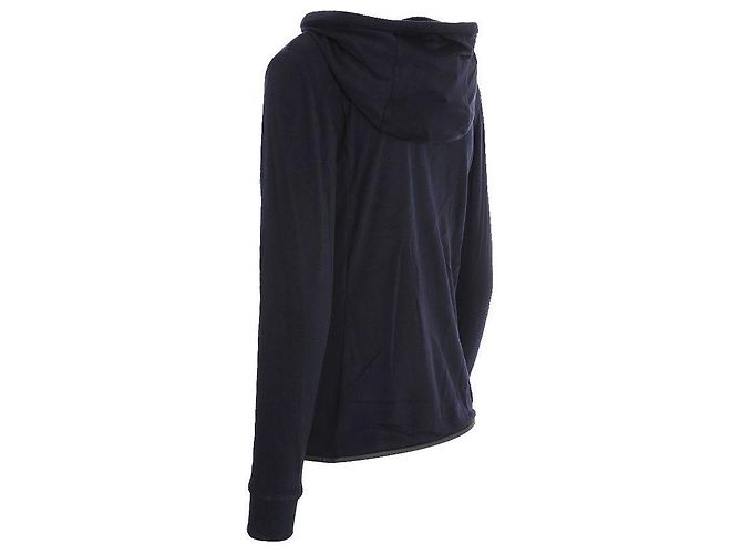 Loro Piana Casaco de lã com capuz e fecho para mulher Preto - vista 6