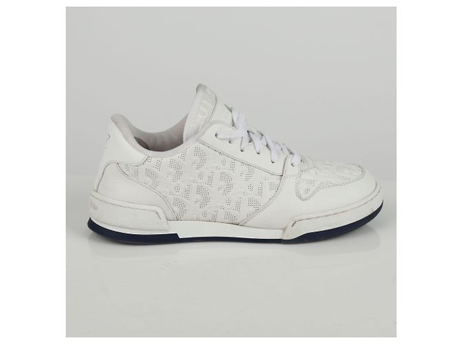 Dior White Oblique One Sneaker aus perforiertem Kalbsleder Weiß - Ansicht 2