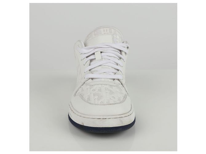 Dior White Oblique One Sneaker aus perforiertem Kalbsleder Weiß - Ansicht 3