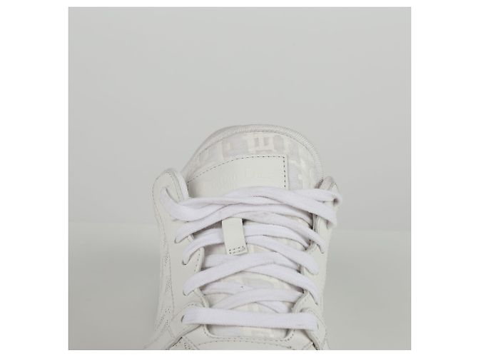 Dior White Oblique One Sneaker aus perforiertem Kalbsleder Weiß - Ansicht 4