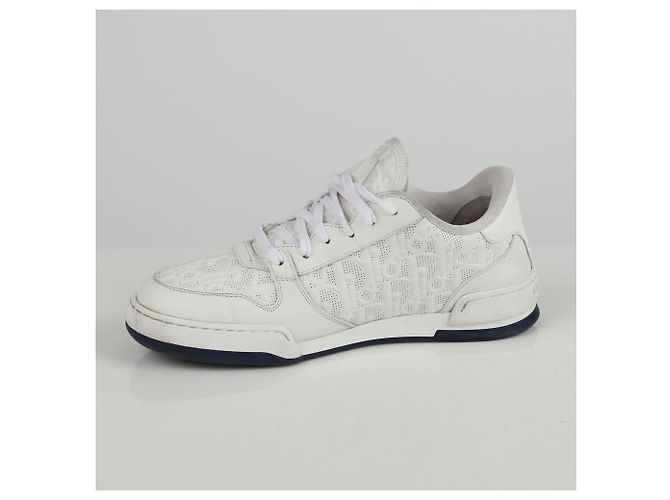 Dior White Oblique One Sneaker aus perforiertem Kalbsleder Weiß - Ansicht 5