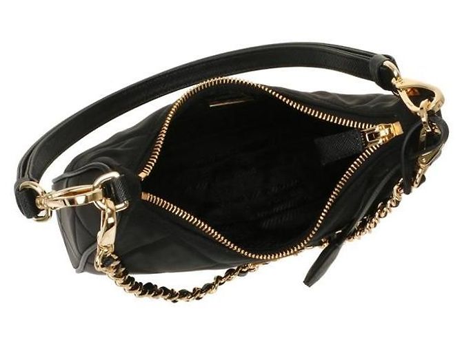 Prada Mini Borsa Re-Nylon con catena Reedition stamp: QOO Nero - vista 4