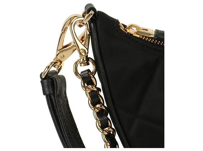 Prada Mini Borsa Re-Nylon con catena Reedition stamp: QOO Nero - vista 7