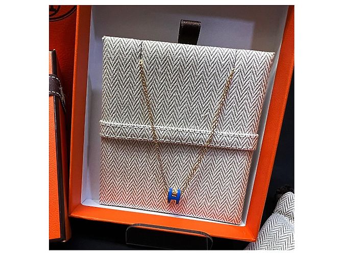Hermès Collar Mini Blue Gold Popash Multicolor - vista 3