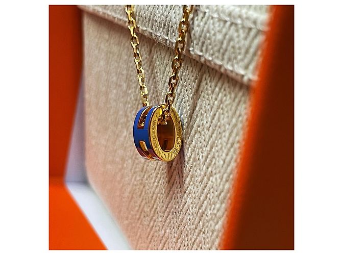 Hermès Collar Mini Blue Gold Popash Multicolor - vista 4