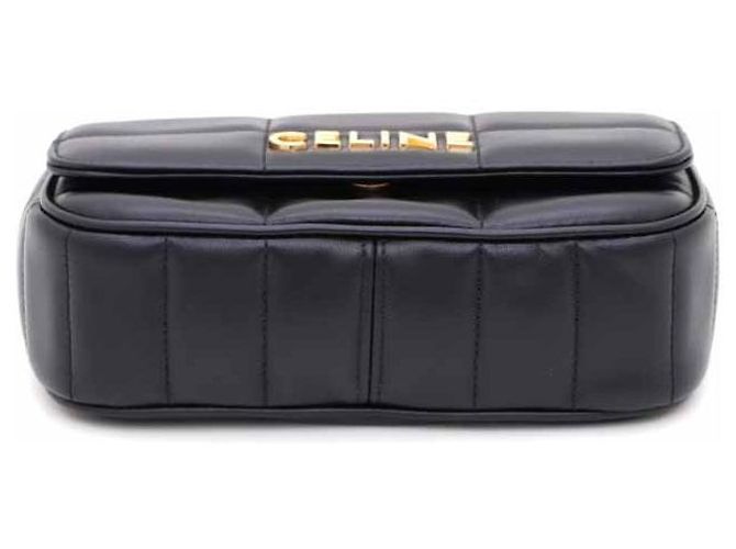 Céline Mini borsa a tracolla e spalla in vitello matelassé monocromo Nero - vista 6