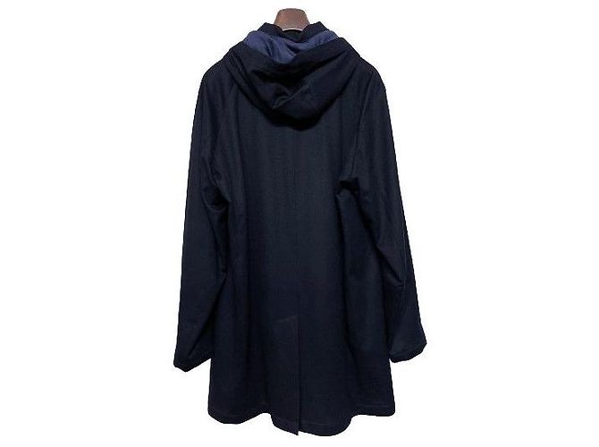 Loro Piana Abrigo con capucha de cachemira azul marino Negro - vista 2