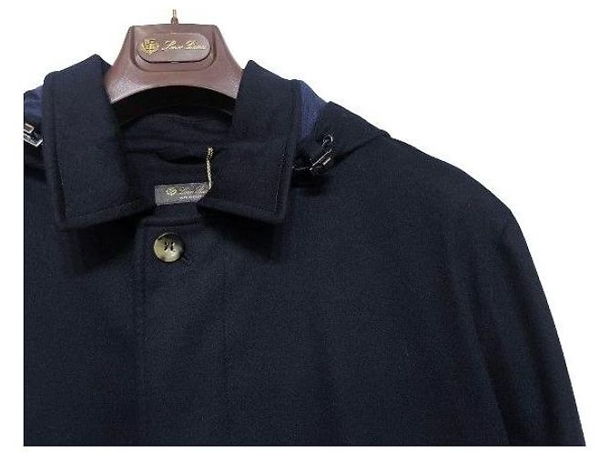 Loro Piana Abrigo con capucha de cachemira azul marino Negro - vista 4