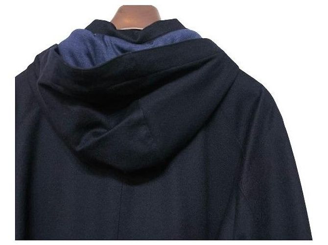 Loro Piana Abrigo con capucha de cachemira azul marino Negro - vista 7
