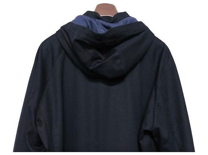 Loro Piana Abrigo con capucha de cachemira azul marino Negro - vista 8