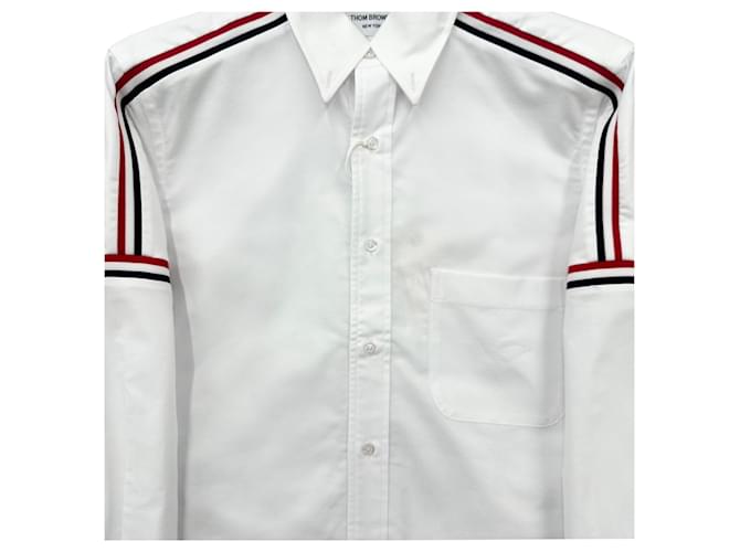Thom Browne Camicia Oxford Shoulder Line Bianco - vista 8