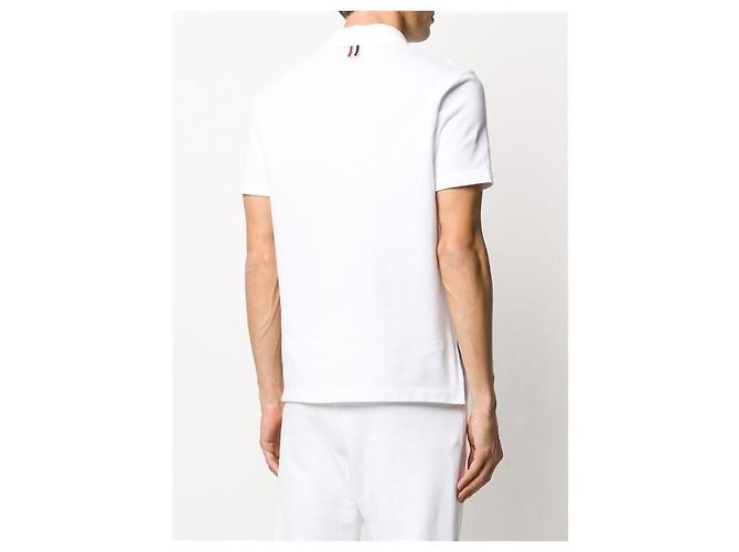Thom Browne Baumwoll-T-Shirt mit diagonalen Streifen Mehrfarben - Ansicht 3