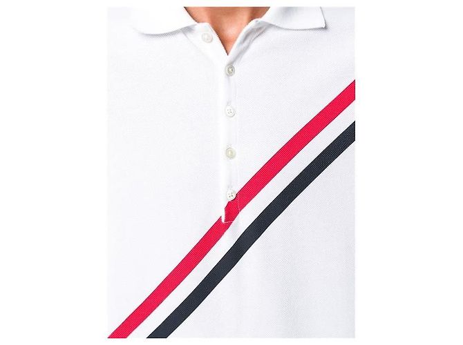 Thom Browne Baumwoll-T-Shirt mit diagonalen Streifen Mehrfarben - Ansicht 4