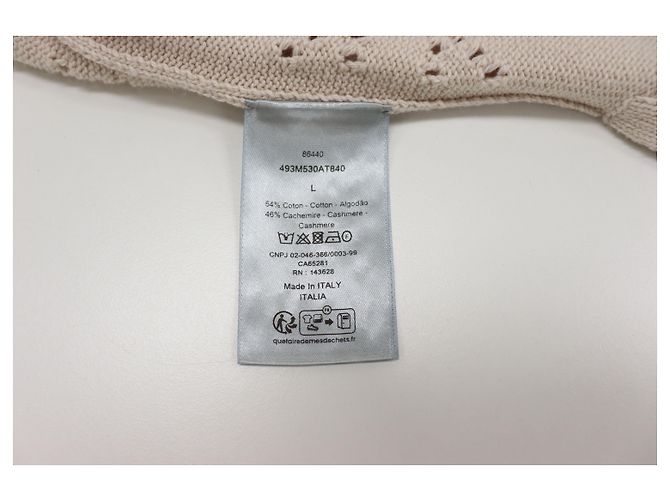 Dior Canage Strick-T-Shirt mit kurzen Ärmeln Weiß - Ansicht 3