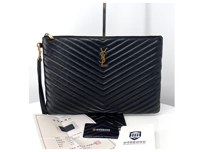 Saint Laurent Clutch Grande Matelassé Nera Nero - vista 3