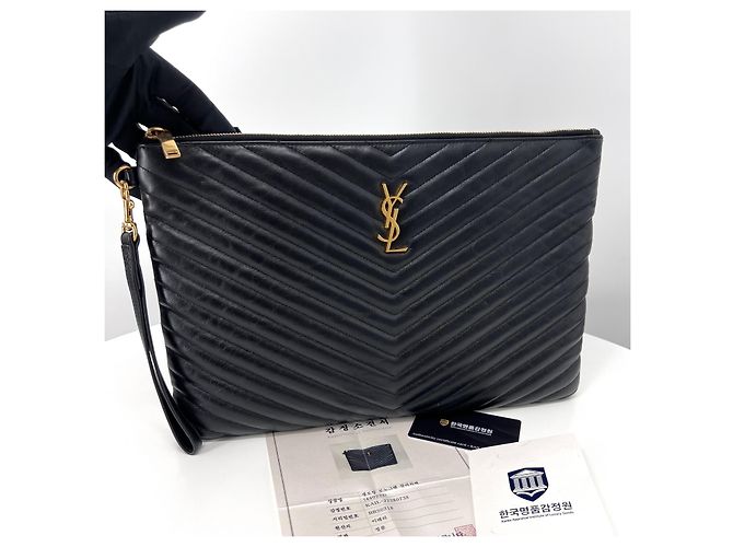 Saint Laurent Clutch Grande Matelassé Nera Nero - vista 4