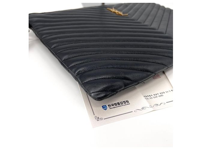 Saint Laurent Clutch Grande Matelassé Nera Nero - vista 7