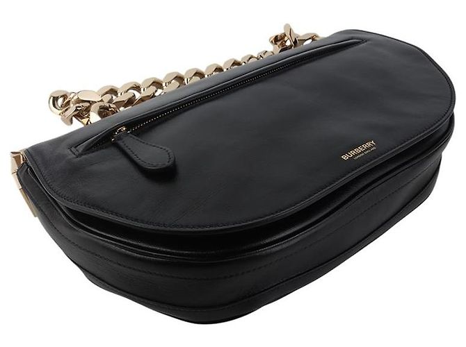 Burberry Borsa Olivier Medium in lambskin Nero - vista 5