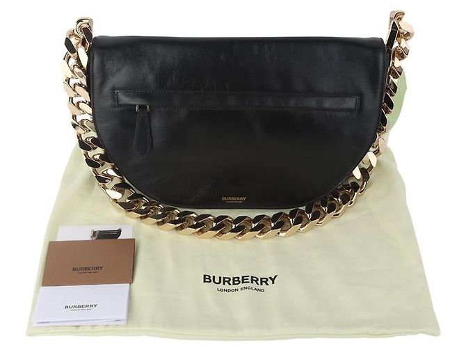 Burberry Borsa Olivier Medium in lambskin Nero - vista 8