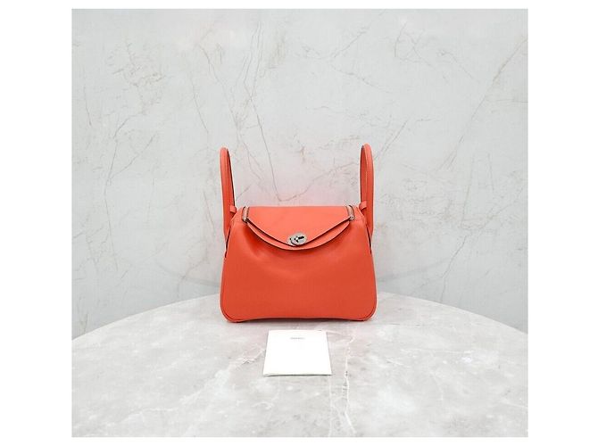 Hermès Lindy Evercolor Orange Field Silver Stamp - Ansicht 10