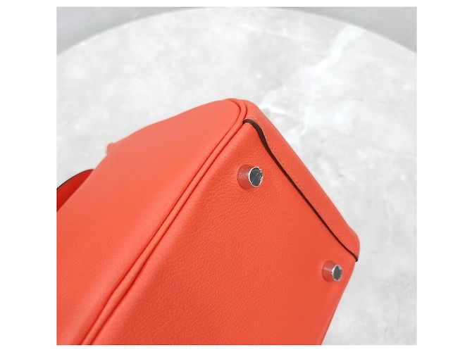Hermès Lindy Evercolor Orange Field Silver Stamp - Ansicht 9