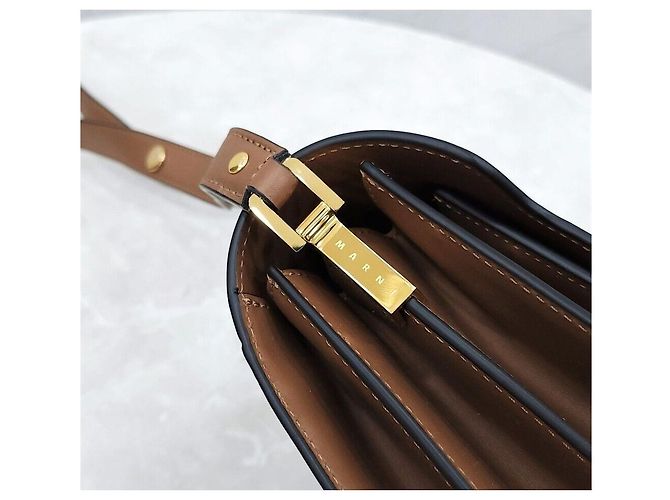 Marni Medium Trunk Schultertasche aus Kalbsleder Orange - Ansicht 4