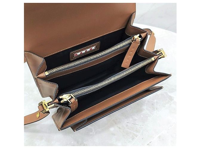 Marni Medium Trunk Schultertasche aus Kalbsleder Orange - Ansicht 7