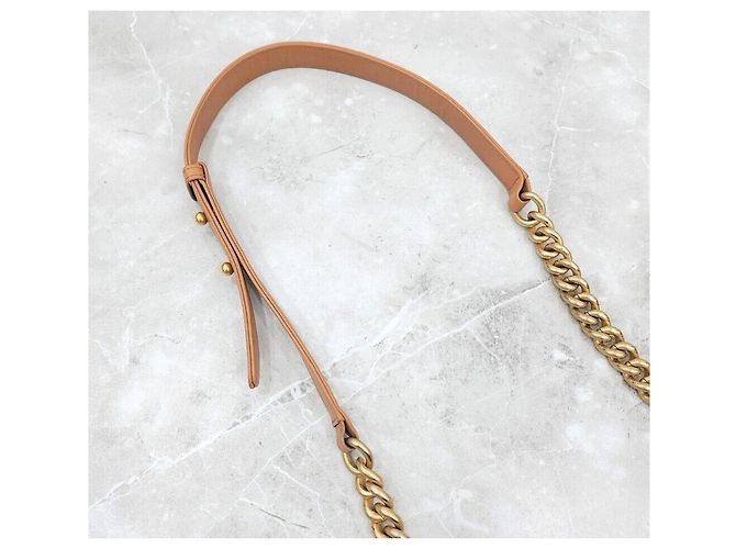 Chanel Borsa Chevron Boy Medium Flap Bag Gold Series Arancione - vista 4