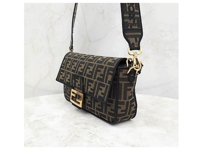 Fendi ff FF Jacquard Fabric Baguette Bag - view 2