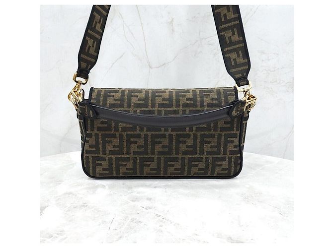 Fendi ff FF Jacquard Fabric Baguette Bag - view 3
