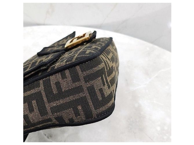 Fendi ff FF Jacquard Fabric Baguette Bag - view 4