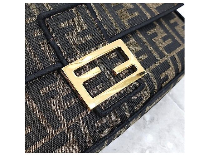 Fendi ff FF Jacquard Fabric Baguette Bag - view 5
