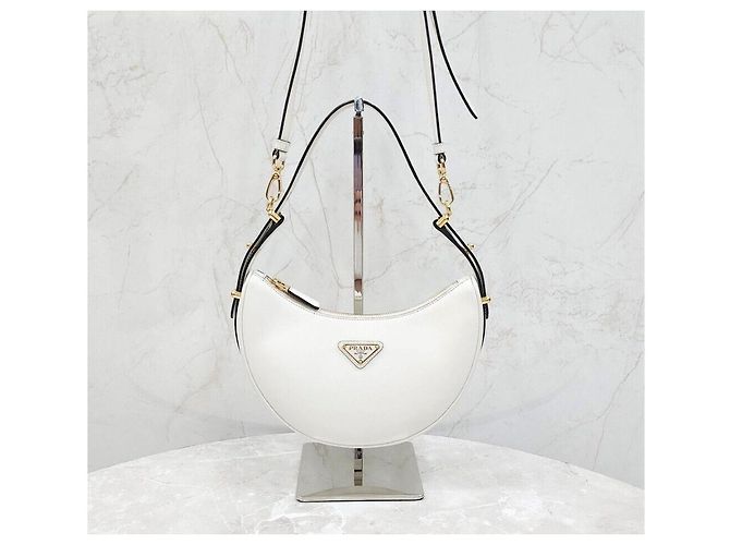 Prada Picca borsa a tracolla in pelle Arke Argento - vista 6