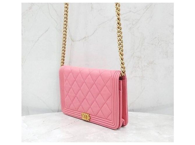 Chanel Borsa a tracolla con catena Caviar Boy WOC Rosso - vista 2