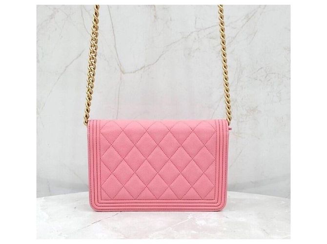 Chanel Borsa a tracolla con catena Caviar Boy WOC Rosso - vista 3