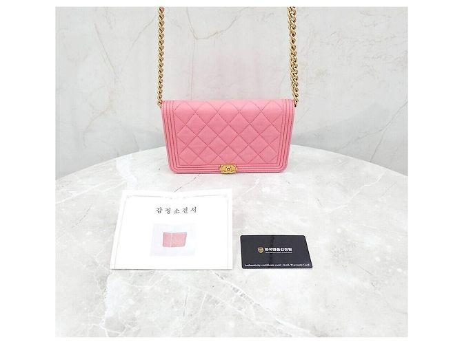 Chanel Borsa a tracolla con catena Caviar Boy WOC Rosso - vista 8