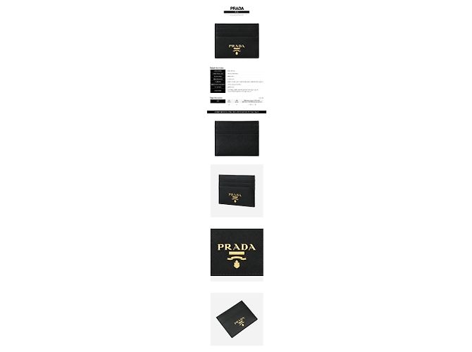 Prada Tarjetero Saffiano Gold Logo Black QWA - vista 2
