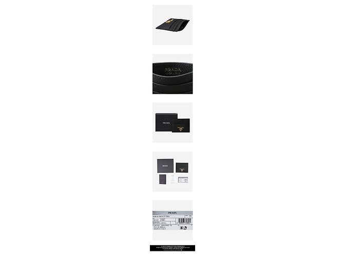 Prada Tarjetero Saffiano Gold Logo Black QWA - vista 3